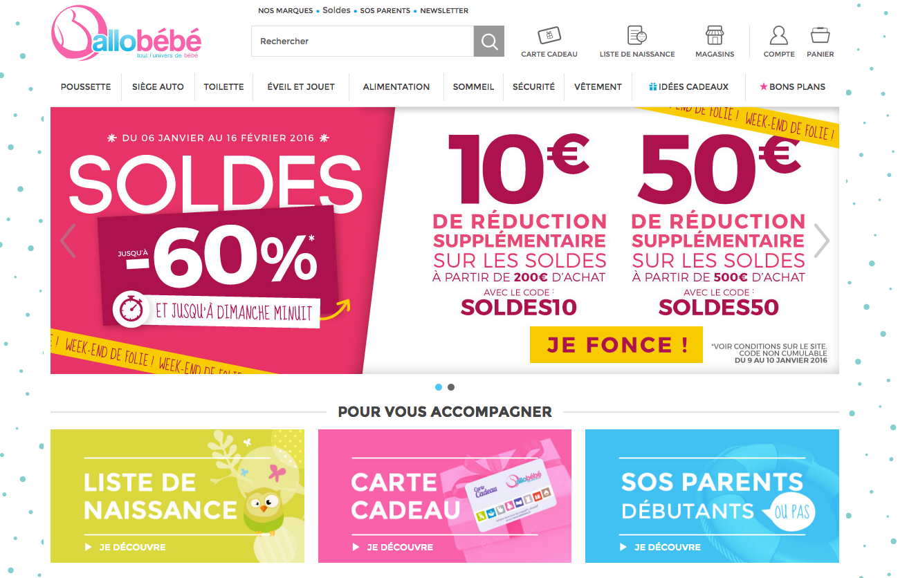 Nouvelle homepage Allobébé