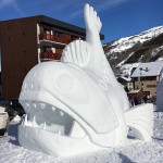 Sculpture sur neige poisson valloire championnant international