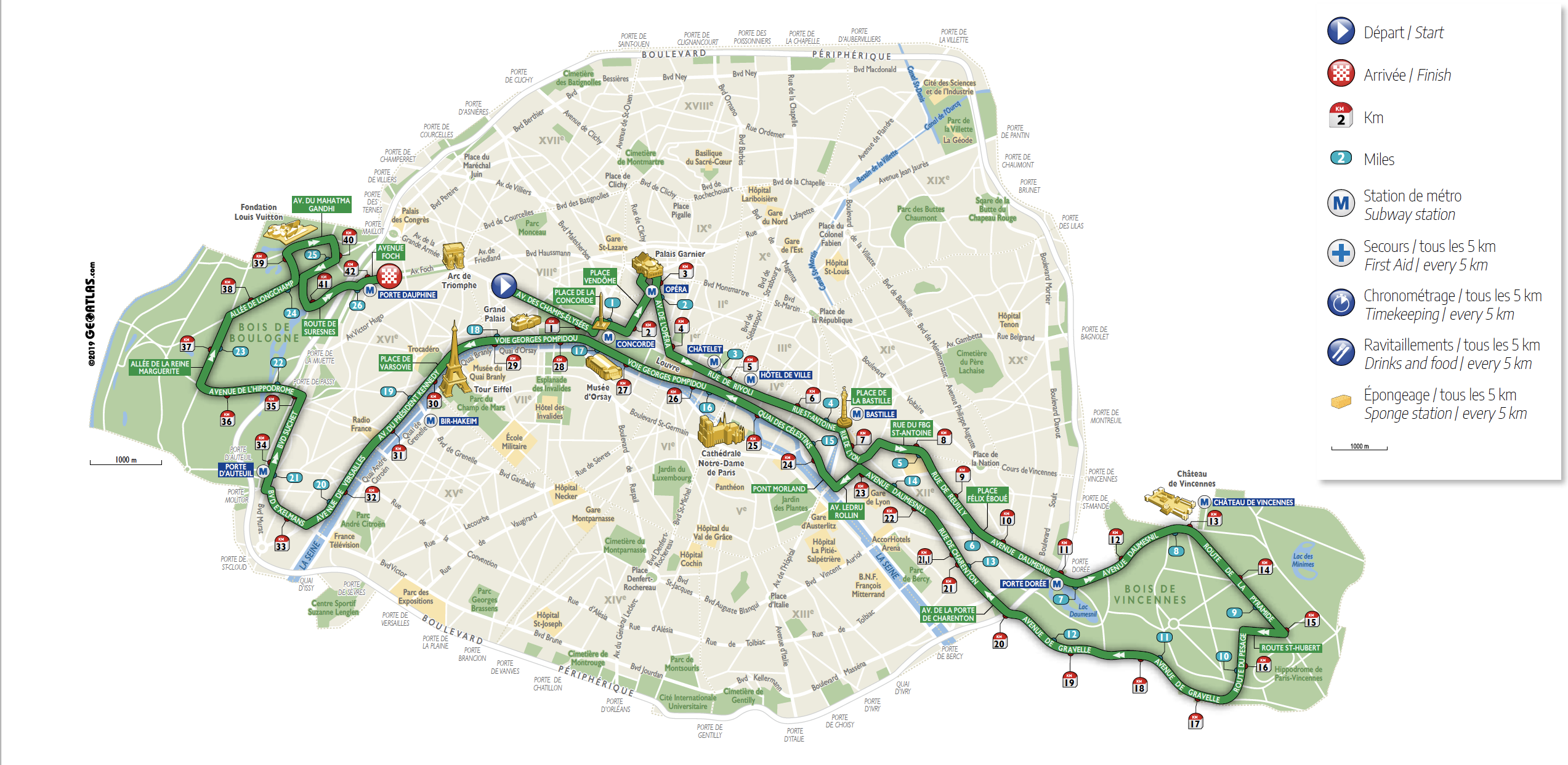 Circuit Marathon Paris 2019